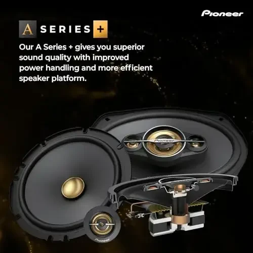 PIONEER A-Series Plus TS-A1601C 6.5” 2-Way Speakers (Pair) – 350W Max, Crisp Highs + Clear Vocals, Enhanced Bass, Ideal Factory Upgrade, Installation Adaptors Included - 2