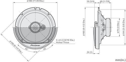 Pioneer A-Serisi Standart TS-A1671F, 3 Yollu Koaksiyel Araç Ses Hoparlörleri, Tam Aralık, Net Ses Kalitesi, Kolay Kurulum ve Gelişmiş Bas Tepkisi, Siyah ve Altın Renkli 6,5