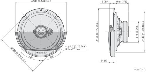 Pioneer A-Series Standard TS-A1671F 6.5” 3-Way Speakers (Pair) – 320W Max, Balanced Sound + Smooth Treble, Enhanced Bass, Ideal Factory Upgrade, Installation Adaptors Included - 6