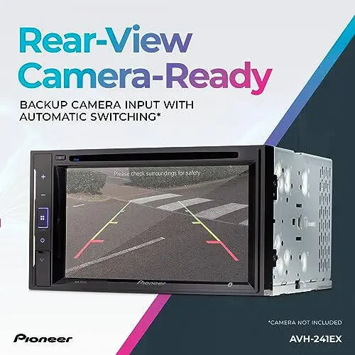 Pioneer AVH-241EX - 2-DIN CD/DVD-ресивер, с поддержкой Alexa через приложение Pioneer SmartSync, Bluetooth и камеры заднего вида, 6.2” резистивный сенсорный экран. - 6
