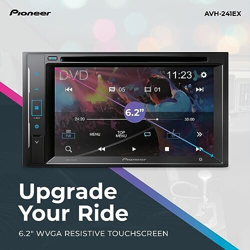 Pioneer AVH-241EX Double-Din CD/DVD qabul qiluvchi, ModazoneodazoneAlexa Pioneer Vozsis ilovasidan foydalanib, Bluetooth va orqa ko‘rinish kamerasi mosligi, 6.2” rezistivli sensorli ekran - Pioneer (1)