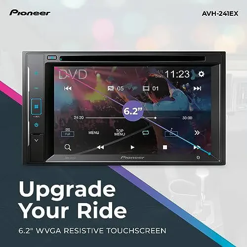 Pioneer AVH-241EX Double-Din CD/DVD qabul qiluvchi, ModazoneodazoneAlexa Pioneer Vozsis ilovasidan foydalanib, Bluetooth va orqa ko‘rinish kamerasi mosligi, 6.2” rezistivli sensorli ekran - 2