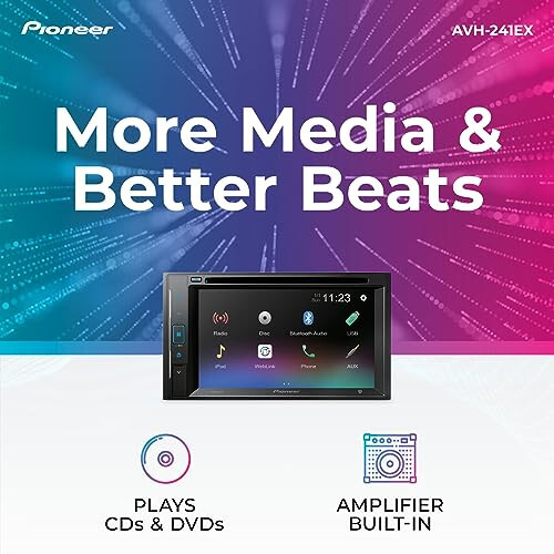 Pioneer AVH-241EX Double-Din CD/DVD Receiver, with Alexa via the Pioneer SmartSync App, Bluetooth and backup camera compatibility, 6.2” resistive touchscreen - 3