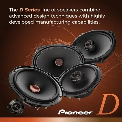 Pioneer D-Series TS-D65C 6.5” 2-Way Speakers (Pair) – 270W Max, Crisp Highs + Clear Vocals, Ideal Factory Upgrade, Add an Amplifier for Even Better Performance - 2