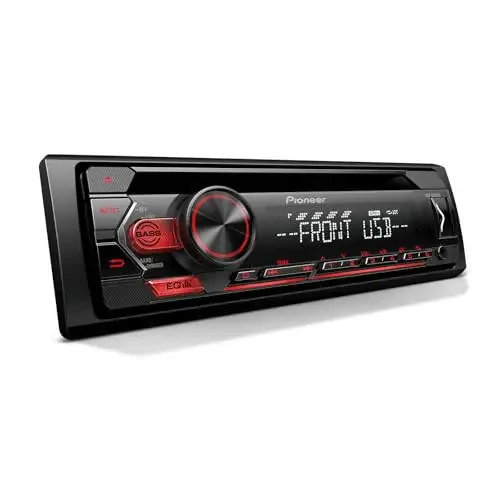 Pioneer DEH-S1200UB bitta dinli CD qabul qilgich, faqat Androidga mos keluvchi USB/AUX kirishlar, asbobni kabina ichida zaryad qilish, 2 kanalli oldingi kuchaytirgich chiqishi - 1