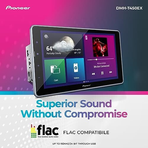 Pioneer DMH-T450EX Digital Multimedia Receiver with Weblink, 9” Capacitive Touchscreen, Double-DIN, Built-in Bluetooth, ModazoneAlexa Via App, Backup Camera Compatibility - 4