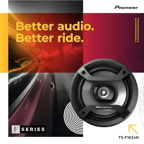 Pioneer F-Series TS-F1634R 6.5” 2-Way Speakers (Pair) – 200W Max, Balanced Sound + Smooth Treble, Great Stock Replacement, High-Efficiency Speaker Designed for OEM Power - 2