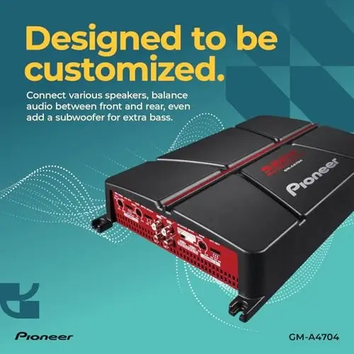 Pioneer GM-A4704 4-Channel Car Amplifier – 520W Max, Class AB, Bridgeable Design, Bridgeable, Variable high-Pass Filter - 3