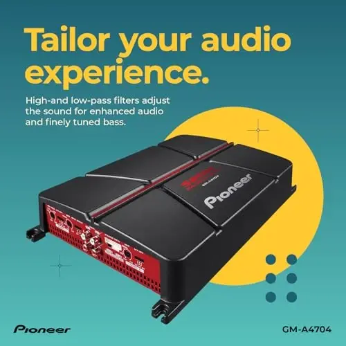 Pioneer GM-A4704 4-Channel Car Amplifier – 520W Max, Class AB, Bridgeable Design, Bridgeable, Variable high-Pass Filter - 5