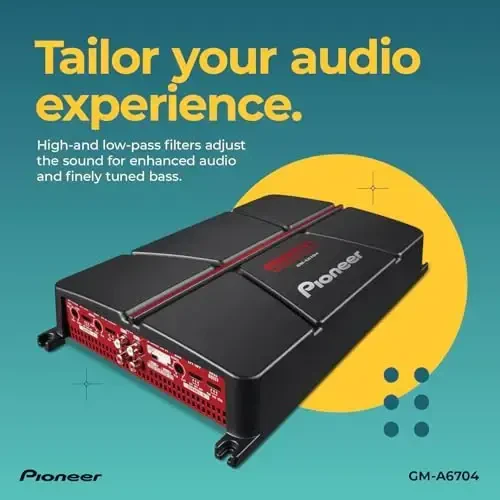 Pioneer GM-A6704 4-Channel Car Amplifier – 1000W Max, Class AB, Bridgeable Design, Bridgeable, High-/Low-Pass Filters - 5