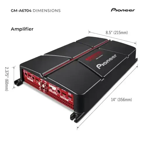 Pioneer GM-A6704 4-Channel Car Amplifier – 1000W Max, Class AB, Bridgeable Design, Bridgeable, High-/Low-Pass Filters - 6