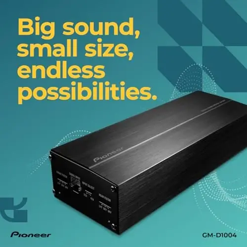 Pioneer GM-D1004 4-Channel Class FD Bridgeable Car Amplifier – 400W Max Power, 45W RMS - 2