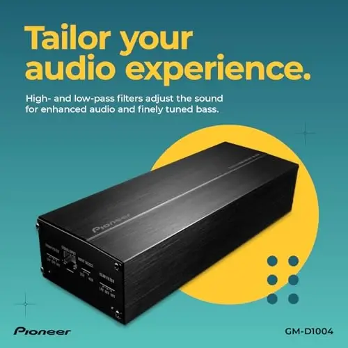 Pioneer GM-D1004 4-Channel Class FD Bridgeable Car Amplifier – 400W Max Power, 45W RMS - 5