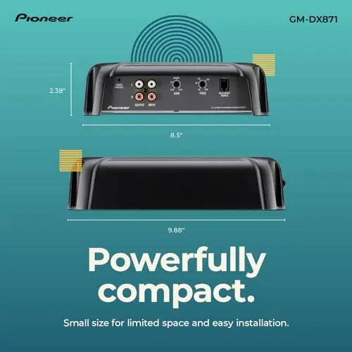 Pioneer GM-DX871 - 1,600 vattli, D klassli texnologiyali, 1 kanalli kuchaytirgich, o'zgaruvchan past chastotali filtr, ixcham dizayn va masofadan turib bassni kuchaytirish boshqaruvi - 4