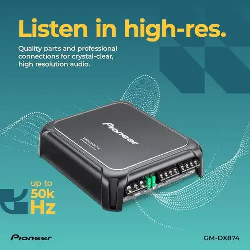 Pioneer GM-DX874 1,200 Wattli D sinfidagi kuchaytirgich, 4 kanalli amp, oʻzgaruvchan past chastotali filtr, ixcham dizayn va masofadan turib basni kuchaytirish boshqaruvi - 3