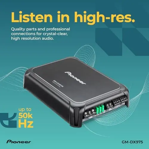 Pioneer GM-DX975 5-Channel Car Amplifier – 2000W Max, Efficient Class D, Bass Boost Control, Remote Bass Knob Included, Hi-Res Certified, Gold terminals, Full System amp with bass Control - 3