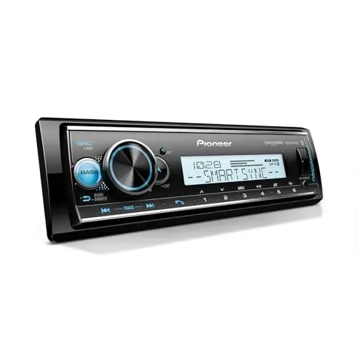 Pioneer MVH-MS512BS Marine Digital Media Receiver – Bluetooth, SiriusXM, USB, FLAC, Conformal Coating, Color Change, White Display for Outdoor, AM/FM Radio, Hi-Volt RCA, iPhone/Android Compatible - PIONEER