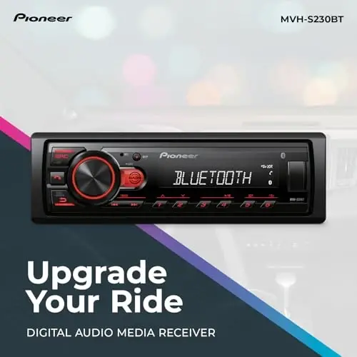 Pioneer MVH-S230BT 1-Din Digital Media Receiver – Bluetooth, USB, 50W x 4 Output, AM/FM Radio, iPhone/Android Compatible, Front/SW (Mono) Selectable RCA Output - PIONEER (1)