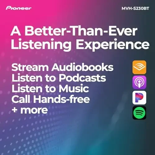 Pioneer MVH-S230BT 1-Din Digital Media Receiver – Bluetooth, USB, 50W x 4 Output, AM/FM Radio, iPhone/Android Compatible, Front/SW (Mono) Selectable RCA Output - 4