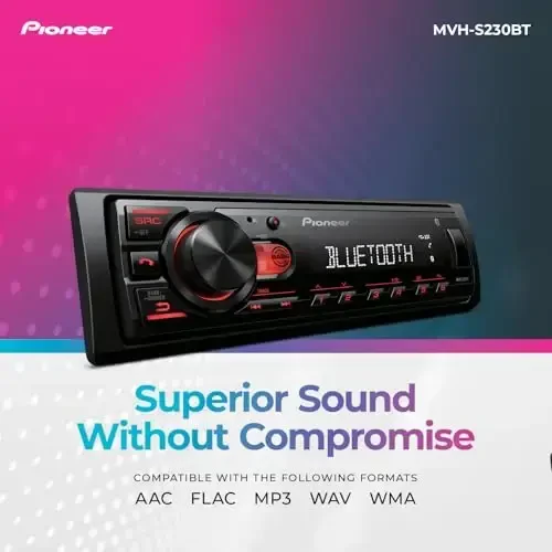 Pioneer MVH-S230BT 1-Din Digital Media Receiver – Bluetooth, USB, 50W x 4 Output, AM/FM Radio, iPhone/Android Compatible, Front/SW (Mono) Selectable RCA Output - 5