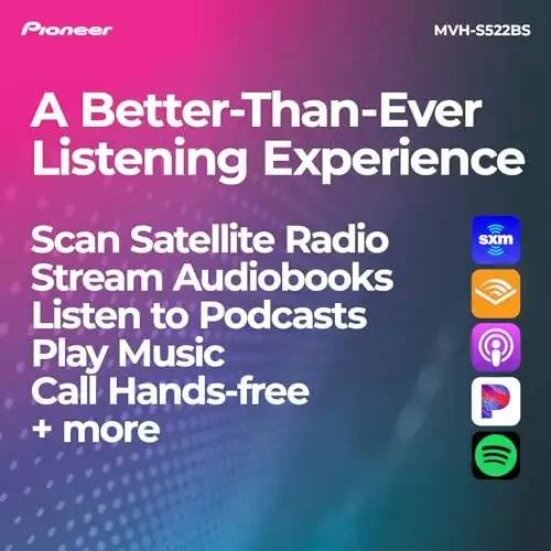 Pioneer MVH-S522BS Bluetooth Avtomobil Stereosi USB/AUX Kirishlari, Pioneer Smart Sync va Qo'llarsiz Qo'ng'iroqlar bilan Avtomobildagi Ovoz Tajribasini Yaxshilash uchun. - 5