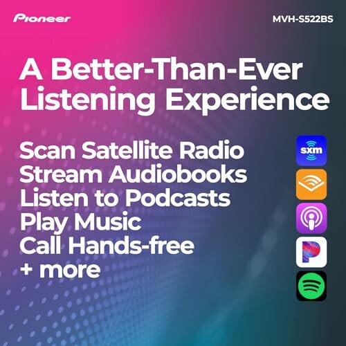 Pioneer MVH-S522BS Bluetooth Car Stereo with USB/AUX Inputs, Pioneer Smart Sync, and Hands-Free Calling for Enhanced in-Car Audio Experience. - 5