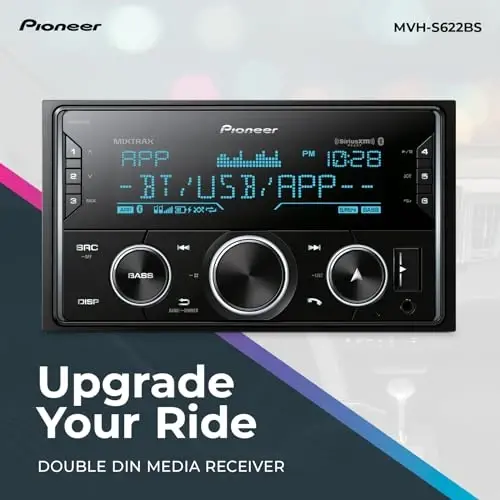 Pioneer MVH-S622BS Double Din Bluetooth Car Stereo with USB/AUX Inputs, Pioneer Smart Sync, and Hands-Free Calling for Enhanced in-Car Audio Experience - PIONEER (1)