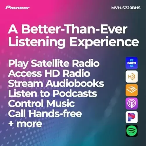 Pioneer MVH-S720BHS Audio Digital Media Receiver - Single Din Bluetooth Car Stereo witModazoneodazoneAlexa, HD Radio and Enhanced Audio Functions - 5