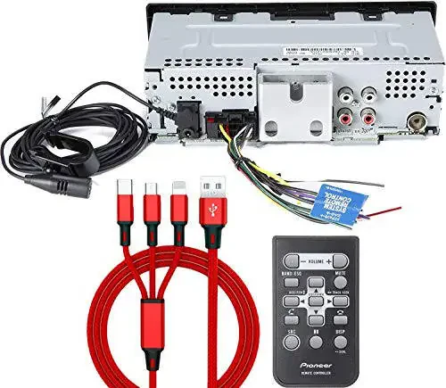 Pioneer MVH-X390BT Digital Media Receiver with Pioneer ARC app, MIXTRAX, Built-in Bluetooth and USB Direct Control for iPod/iPhone and Android Phones & zonoz 3 in 1 Multi USB Charging Cable (Bundle) - 3