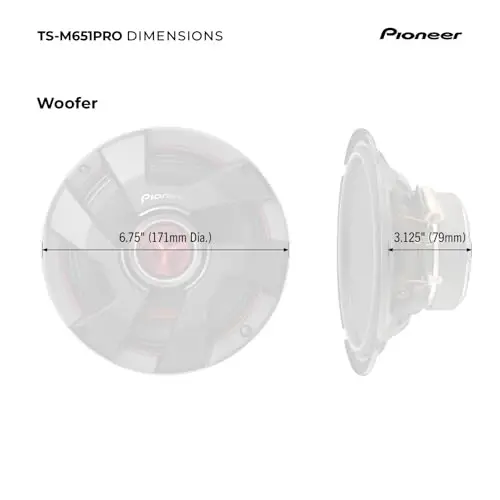 Pioneer P.R.O. Series TS-M651PRO 6.5” Speakers (Pair) – 300W Max, Perfect for high-SPL Builds and pro-Level car Audio - 7