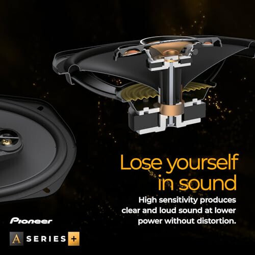 Pioneer TS-A1681F, 4-полосные коаксиальные автомобильные аудиодинамики, полный диапазон, чистое звучание, простая установка и улучшенные басы, черные с золотом, круглые, 6,5 дюйма. - 5