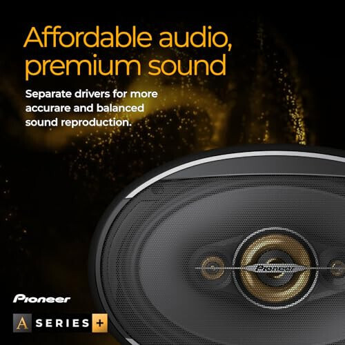 Pioneer TS-A1681F, 4 Yollu Koaksiyel Araba Ses Hoparlörleri, Tam Aralık, Net Ses Kalitesi, Kolay Kurulum ve Gelişmiş Bas Tepkisi, Siyah ve Altın Renkli 6,5