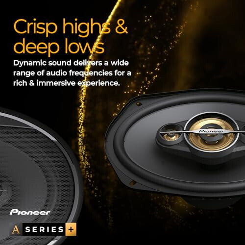 Pioneer TS-A1681F, 4 Yollu Koaksiyel Araba Ses Hoparlörleri, Tam Aralık, Net Ses Kalitesi, Kolay Kurulum ve Gelişmiş Bas Tepkisi, Siyah ve Altın Renkli 6,5