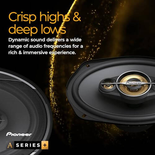 Pioneer TS-A1681F, 4 Yollu Koaksiyel Araba Ses Hoparlörleri, Tam Aralık, Net Ses Kalitesi, Kolay Kurulum ve Gelişmiş Bas Tepkisi, Siyah ve Altın Renkli 6,5