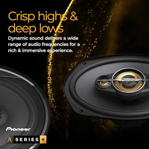 PIONEER A-Series Plus TS-A1681F 6.5” 4-Way Speakers (Pair) – 350W Max, Balanced Sound + Smooth Treble, Enhanced Bass, Ideal Factory Upgrade, Installation Adaptors Included - 4
