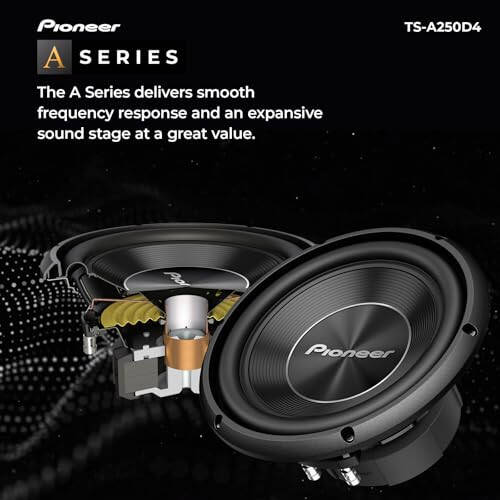 Pioneer TS-A250D4 10” Component Subwoofer,1300 Watts Max Power - 2