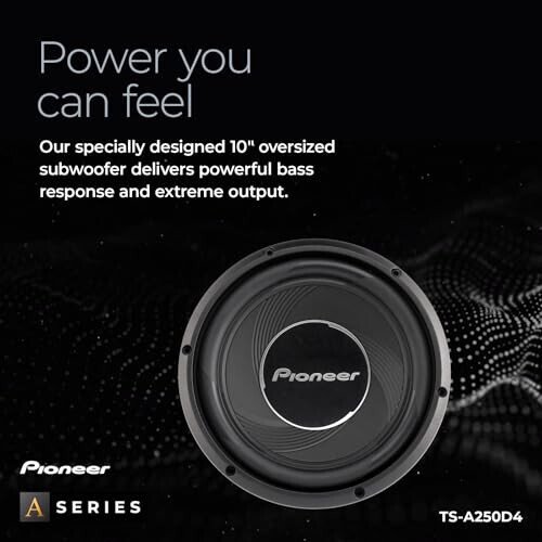 PIONEER A-Series TS-A250D4 10” Subwoofer – 1300W Max, Flexible Wiring, Powerful Bass Output - 3