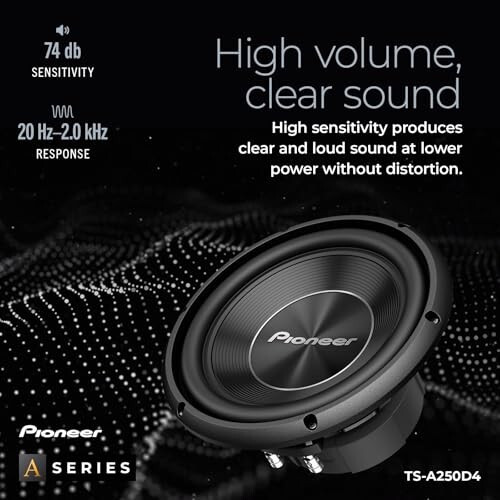 Pioneer TS-A250D4 10” Component Subwoofer,1300 Watts Max Power - 5