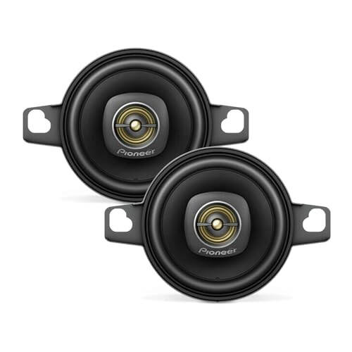 Pioneer TS-A709, 2-Way Coaxial Car Audio Speakers, Full Range, Clear Sound Quality, Easy Installation and Enhanced Bass Response, Black and Gold Colored 2.75” Round Speakers - 1