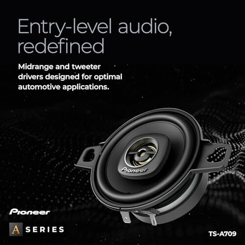 Pioneer TS-A709, 2-Way Coaxial Car Audio Speakers, Full Range, Clear Sound Quality, Easy Installation and Enhanced Bass Response, Black and Gold Colored 2.75” Round Speakers - 3