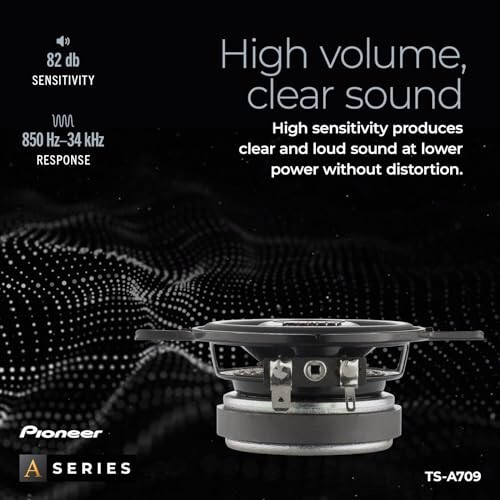 Pioneer TS-A709, 2-Way Coaxial Car Audio Speakers, Full Range, Clear Sound Quality, Easy Installation and Enhanced Bass Response, Black and Gold Colored 2.75” Round Speakers - 5