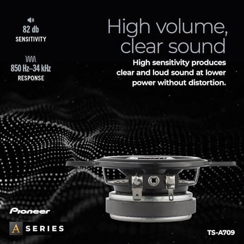 Pioneer TS-A709, 2-Way Coaxial Car Audio Speakers, Full Range, Clear Sound Quality, Easy Installation and Enhanced Bass Response, Black and Gold Colored 2.75” Round Speakers - 5