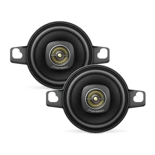 Pioneer TS-A709, 2-Way Coaxial Car Audio Speakers, Full Range, Clear Sound Quality, Easy Installation and Enhanced Bass Response, Black and Gold Colored 2.75” Round Speakers - 1