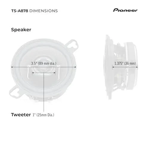 Pioneer TS-A878 3 1/2 dyuymli 2 tomonlama dinamiklar - 6