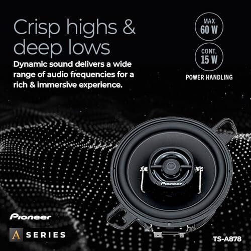 PIONEER A-Series TS-A878 3.5” 2-Way Speakers (Pair) – 100W Max, Balanced Sound + Smooth Treble, Great Stock Replacement, Easy Installation - 4