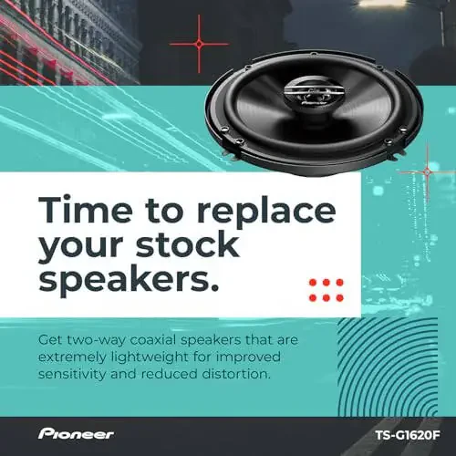 Pioneer TS-G1620F, 2-полосные автомобильные аудиоколонки, полный диапазон, чистое звучание, лёгкая установка и улучшенный бас, 6,5” динамики - 2