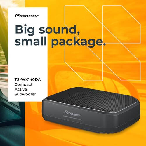 Pioneer TS-WX140DA 8” x 5-1/4” Compact Active Subwoofer with Built in Amplifier, 170 Watts Max Power, EV Optimized Sub, 3 Listening Modes - Deep, Dynamic and Natural for Enhanced Car Audio - 2