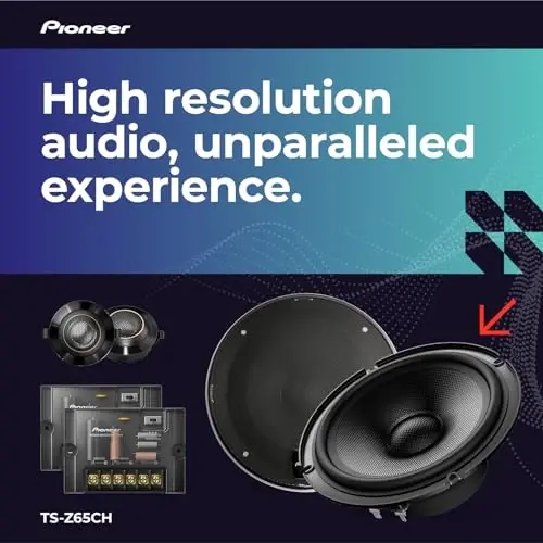 Pioneer Z-Series TS-Z65CH 6.5” 2-Way Speakers (Pair) – 330W Max, Crisp Highs + Clear Vocals, Audiophile upgrade, add an amplifier for optimal performance - 2
