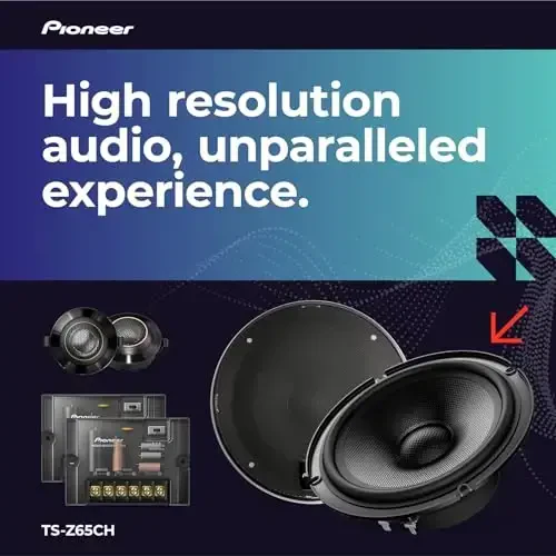 Pioneer Z-Series TS-Z65CH 6.5” 2-yoʻlli dinamiklar (juft) – 330W Maks, tiniq yuqori tovushlar + aniq vokal, audiofil yangilanishi, optimal ishlash uchun kuchaytirgich qoʻshing - PIONEER (1)