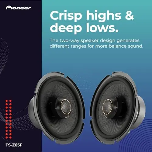 Pioneer Z-Series TS-Z65F 6.5” 2-Way Speakers (Pair) – 330W Max, Balanced Sound + Smooth Treble, Audiophile Upgrade, add an Amplifier for Optimal Performance - 3